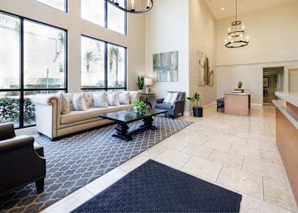 a living room with a couch and a coffee table