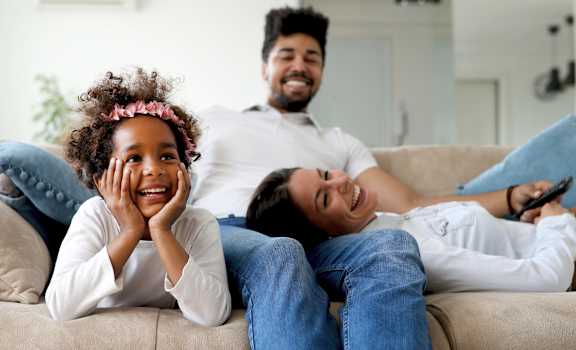 family sitting together