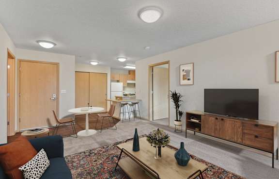 Living room at Washington Terance Apartments in Seattle WA