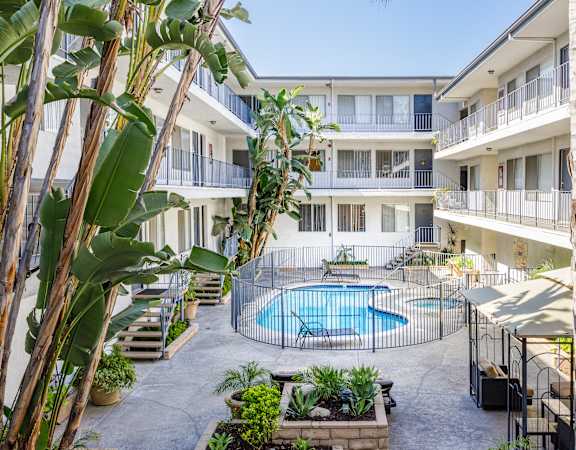 our apartments showcase an unique swimming pool