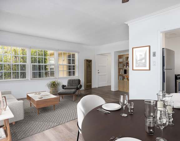 a view of the living room from the dining room