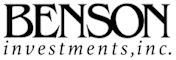 The image shows the logo of Benson Investments, Inc.
