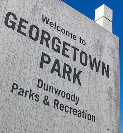 A sign welcoming people to Georgetown Park.