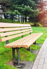 Park Bench in City at Laurel Springs, NC