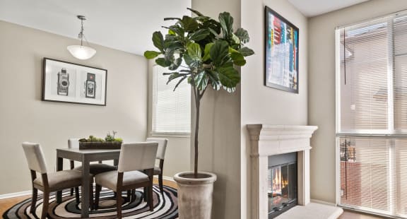 Living Room with Fireplace at Ontario Town Square Townhomes
