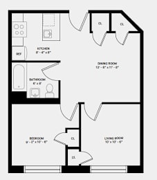  Floor Plan F Line 2 Bed 1 Bath
