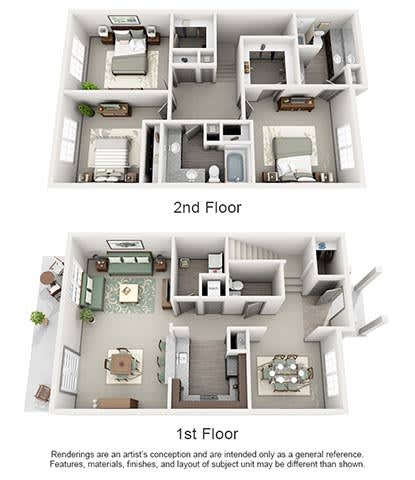 The Estates at Johns Creek Apartment Homes - 3 Bedroom 2.5 Bath Apartment The Estates at Johns Creek Apartment Homes - 3 Bedroom 2.5 Bath Apartment
