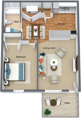 Floor Plan  One bedroom
