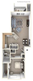 Traditional One Bedroom Floor Plan at Liberty Mills Apartments, Fort Wayne, Indiana