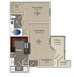 1 Bed 1 Bath Floor Plan with 769 Sq. Ft.  at Reserve by the Lake, Houston
