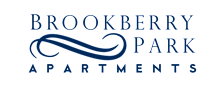 Brookberry Park Apartments logo with blue and white color.