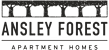 A black and white image of a logo for Ansley Forest Apartment Homes.