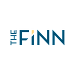 The image displays the text "THE FINN" in blue letters.