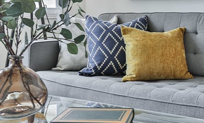 Couch with pillows
