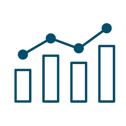 A bar graph with a rising trend.