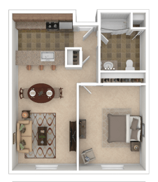 Tenth One Bed E Floor Plan