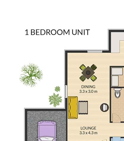 a floor plan of a bedroom unit