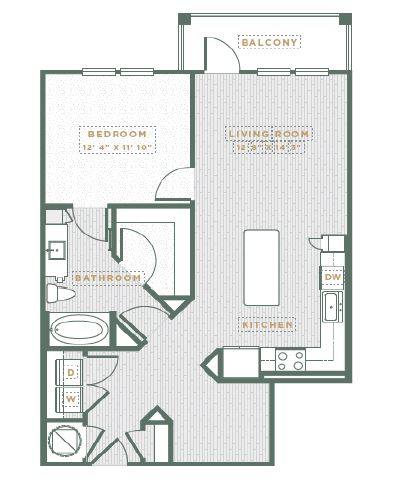 A2 Floorplan at POINTE AT EAST SHORE APARTMENTS, Florida