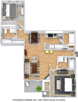 Berkeley 3D. 2 bedroom apartment. Kitchen with bartop open to living/dinning rooms. fireplace. 2 full bathrooms. Walk-in closest, master. Patio/balcony.
