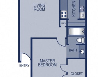 1 Bedroom 1 Bathroom A Floor Plan at Solaris, Texas, 78741