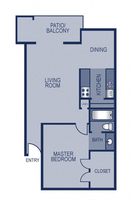 1 Bedroom 1 Bathroom B Floor Plan at Solaris, Austin, TX, 78741