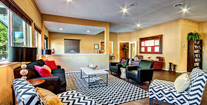 clubhouse seating area at Chambers Creek Estates, University Place