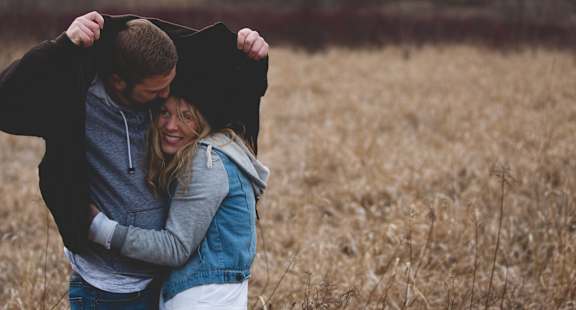 Couple embracing