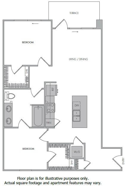 J Floorplan J Floorplan at 1000 Grand by Windsor