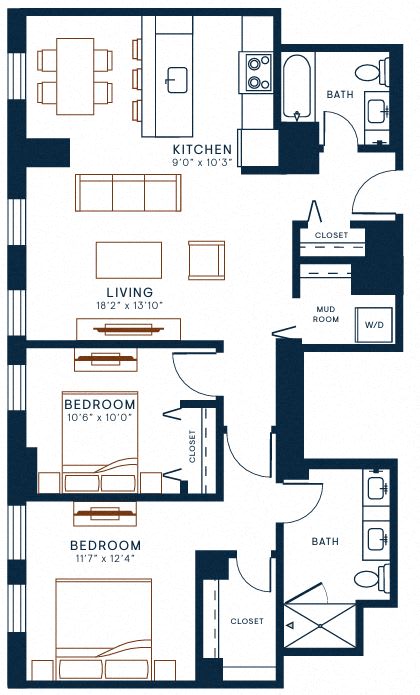 Belden Stratford | 2 Bedroom 2 Bath | 1139 Sq Ft  at The Belden Stratford, Chicago