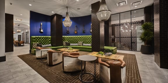 Lobby lounge at Shearwood Station, New York