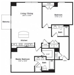 Lincoln Floorplan at The Manhattan Tower and Lofts