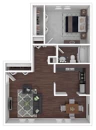  Floor Plan 1 Bedroom