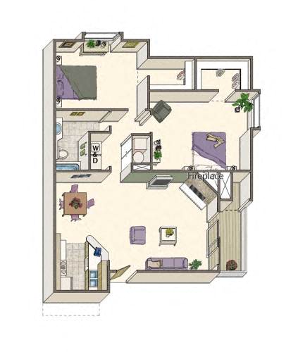 2 bed 1 bath C at Silver Reef Apartments, Colorado