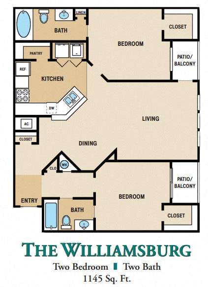 Two Bedroom Two Bathroom