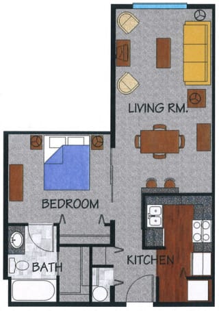 The Metropolitan Apartments 1x1 Phase II 625 Floor Plan