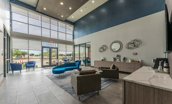 Contemporary Lobby Area at Residences at 3000 Bardin Road, Grand Prairie