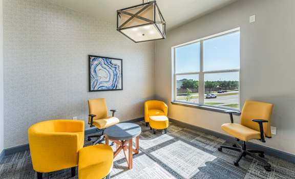 the inviting lobby at Residences at 3000 Bardin Road, Grand Prairie, TX, 75052