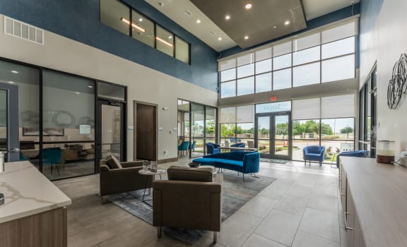 Lobby area with a couch at Residences at 3000 Bardin Road, Texas