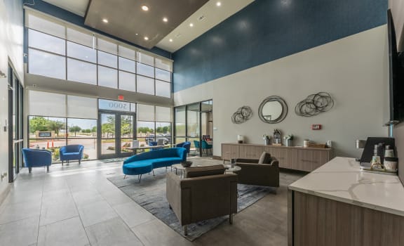 Contemporary Lobby Area at Residences at 3000 Bardin Road, Grand Prairie