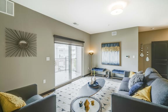 Spacious kitchens with granite countertops at WH Flats new luxury apartments in south Lincoln NE 68516
