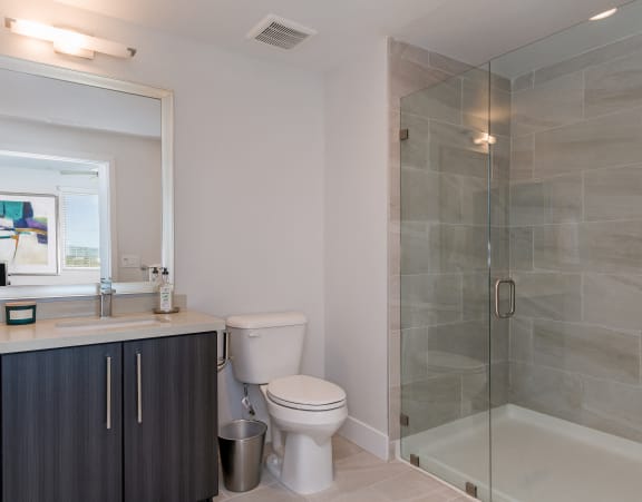 Bathroom with a shower at Sola, San Diego, CA