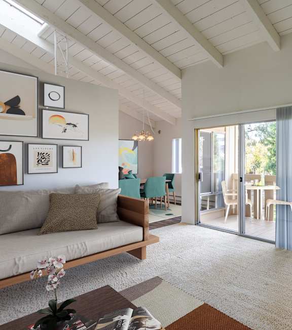 a living room with a couch and a table at The Villas at Monarch Beach, Dana Point, CA, 92629