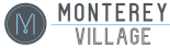 a logo with the words monterey village on a white background