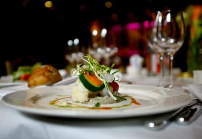 a plate of food on a table