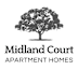 A logo for Midland Court Apartment Homes featuring a tree.