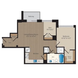 1 bedroom apartments with balcony, McLean