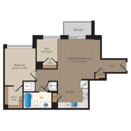one bedroom apartments with den and balcony McLean VA