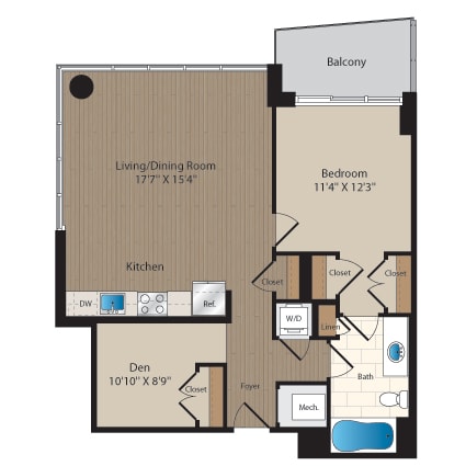 1 bedroom apartments with balcony in McLean VA