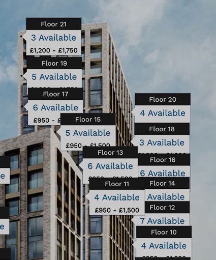an illustration of a building with many different signs in front of it