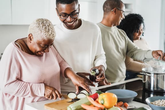 Family Preparing a Meal in the Kitchen